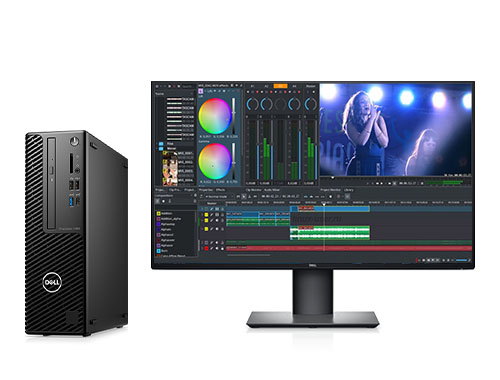 Dell Precision 3460 非编工作站（英特尔酷睿 i7-12700, 2.1GHz, 12核丨64GB DDR5 内存丨1TB M.2固态硬盘丨AMD WX 3200 4GB显卡丨戴尔27寸 4K显示器）