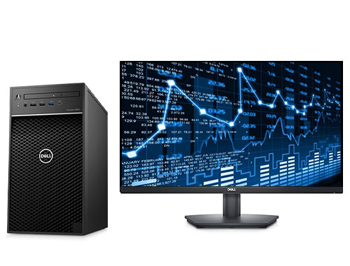 戴尔Precision T3650 金融数据分析工作站（英特尔酷睿i7-11700, 2.5GHz, 8核丨64GB DDR4 内存丨512GB固态+2TB 机械硬盘丨NVIDIA P620显卡丨27 英寸显示器）