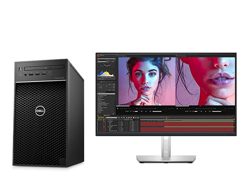 Dell Precision 3650 平面设计电脑（英特尔酷睿 i5-10600K, 4.1GHz, 6核丨32GB DDR4 内存丨512GB固态+1TB 机械硬盘丨NVIDIA P400显卡丨戴尔23.8寸显示器）