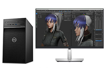 戴尔T3650 动画制作渲染工作站（酷睿 i7-10700K, 3.8GHz, 8核丨64GB UDIMM内存丨512GB固态+4TB 机械硬盘丨AMD Radeon W5500  8GB显卡丨戴尔27寸 4K显示器）