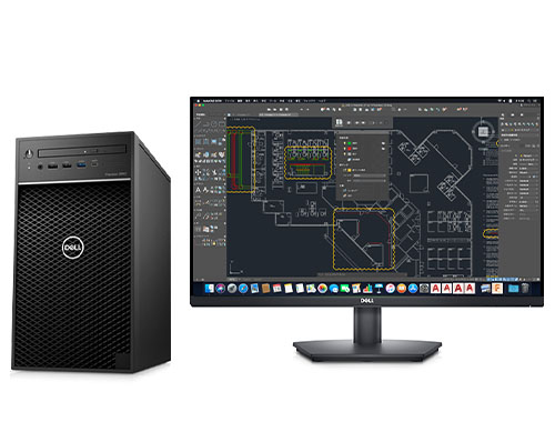 戴尔Precision 3650 CAD制图电脑配置工作站（酷睿i7-11700, 2.5GHz, 8核丨32GB DDR4内存丨512GB固态+2TB 机械硬盘丨NVIDIA T1000 4GB显卡丨27英寸 显示器）