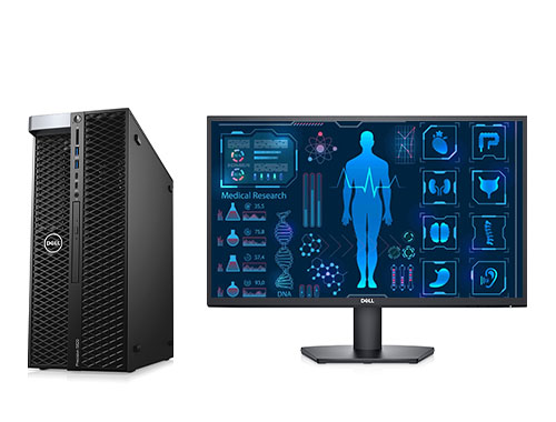 戴尔Precision T5820 医学影像电脑工作站（英特尔至强W-2223, 3.6GHz, 4核丨32GB DDR4 内存丨256GB固态+2TB 机械硬盘丨NVIDIA T600 4G独显丨23.8英寸显示器）