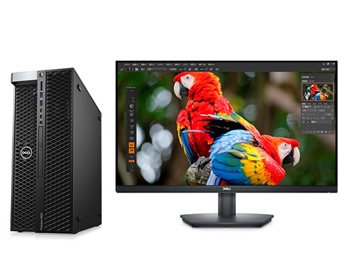 戴尔Precision T5820 图形图像处理电脑（英特尔至强 W-2225, 4.1GHz, 4核丨32GB DDR4 内存丨512GB 固态+2TB 机械硬盘丨NVIDIA T1000 4GB独显丨27英寸显示器）