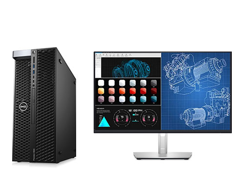 戴尔DELL T5820 图形设计渲染工作站电脑（英特尔至强 W-2245, 3.9GHz, 8核丨64GB DDR4 内存丨1TB 固态+2TB 机械硬盘丨AMD W5500 8GB显卡丨23.8英寸 显示器）