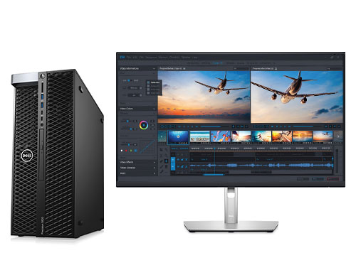 戴尔Precision T5820 视频剪辑电脑工作站（英特尔至强 W-2245, 3.9GHz, 8核丨64GB DDR4内存丨512GB 固态+4TB 机械硬盘丨AMD W5500 8GB显卡丨27英寸 4K显示器）