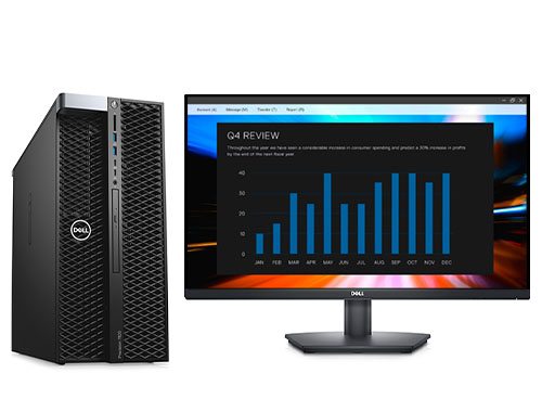 Dell Precision T7820 台式工作站（英特尔至强铜牌 3204, 1.9GHz, 6核丨64GB DDR4 内存丨512GB 固态+2TB SATA 硬盘丨NVIDIA T400 独显丨27英寸 显示器）