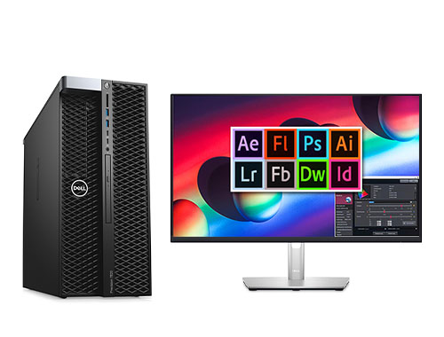 戴尔T7820工作站  PS/LR/AI设计修图台式电脑（至强铜牌 3206R, 1.9GHz, 8核丨32GB DDR4 内存丨512GB 固态+2TB 机械硬盘丨NVIDIA P2200 独显丨23.8寸显示器）