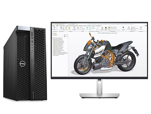 戴尔T7820工作站 设计师绘图渲染电脑（至强银牌 4210R, 2.4GHz, 10核丨64GB DDR4 内存丨512GB 固态+4TB SATA硬盘丨Radeon Pro W5500，8GB显卡丨27寸显示器）