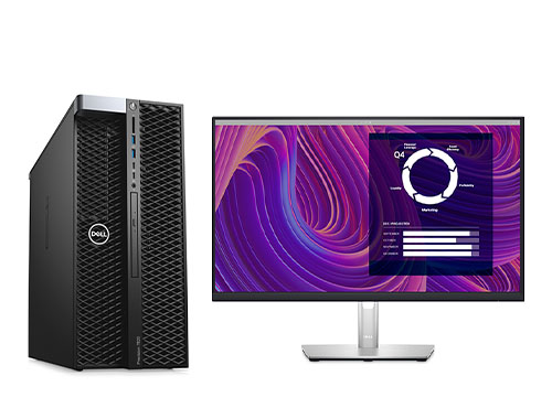 戴尔T7820工作站 平面设计台式电脑（至强银牌 4210R, 2.4GHz, 10核丨32GB DDR4 内存丨512GB 固态+4TB SATA硬盘丨Radeon Pro W5500，8GB显卡丨23.8寸显示器）