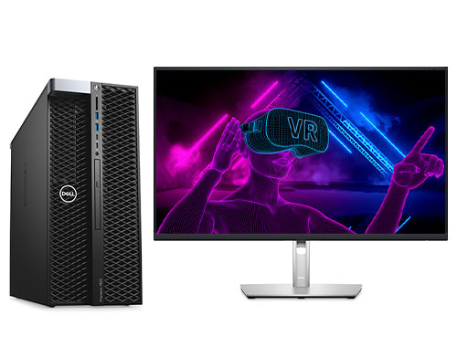 戴尔T7820工作站 VR虚拟现实计算机电脑（英特尔至强银牌 4216, 2.1GHz, 16核丨64GB DDR4 内存丨1TB 固态硬盘丨NVIDIA RTX 3060, 12GB显卡丨27英寸 4K显示器）