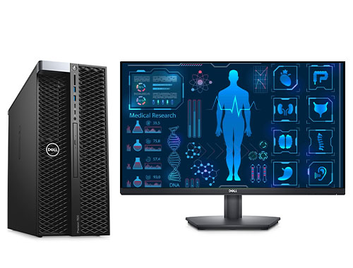 戴尔T7820工作站 医疗成像电脑工作站（英特尔至强金牌 5222, 3.8GHz, 4核丨64GB DDR4 内存丨512GB 固态+2TB 机械硬盘丨AMD Pro WX3200, 4GB显卡丨戴尔27寸显示器）