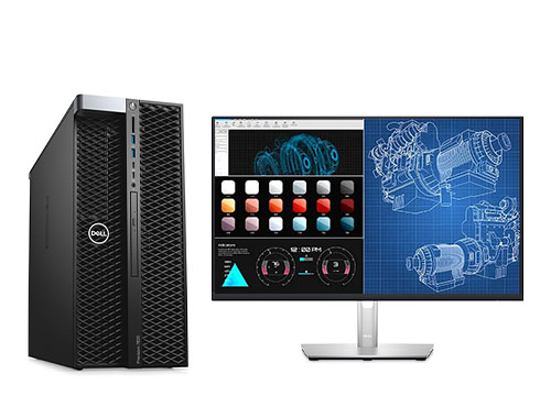 戴尔T7820工作站 UG建模设计电脑（英特尔至强金牌 6234, 3.3GHz, 8核丨128GB DDR4 内存丨2TB 固态+8TB 机械硬盘丨RTX 4000, 8GB 显卡丨23.8寸显示器）