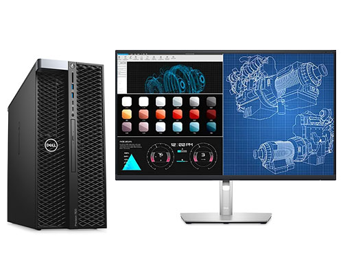 戴尔T7820工作站  CAD/SW/UG/CATIA机械制图电脑（至强金牌 6238R, 2.2GHz, 28核丨256GB DDR4内存丨2TB固态+8TB硬盘丨RTX A4000, 16GB 显卡丨27英寸显示器）