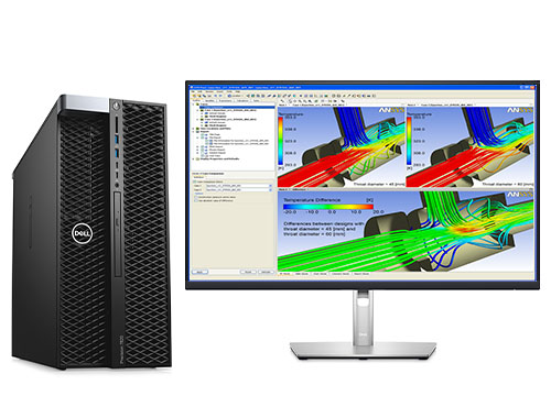 戴尔DELL T7820工作站 有限元分析电脑（至强金牌 6242R, 3.1GHz, 20核丨192GB DDR4 内存丨1TB 固态+8TB 机械硬盘丨NVIDIA RTX A4500, 20GB独显丨27寸显示器）