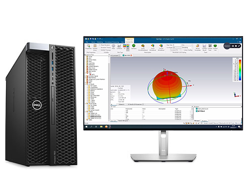 T7820工作站  CST电磁仿真计算电脑（2颗*英特尔至强金牌 6246R, 3.4GHz, 16核丨256GB DDR4内存丨2TB 固态+2块*8TB 机械硬盘丨 RTX A6000, 48GB显卡丨27寸显示器）