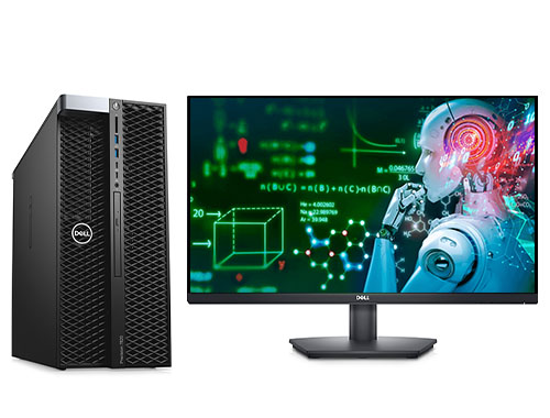  深度学习/机器学习配置电脑 戴尔T7820工作站（至强金牌 6254, 3.1GHz, 18核丨192GB DDR4 内存丨1TB M.2固态硬盘丨GeForce RTX 3090, 24GB显卡丨27寸显示器）