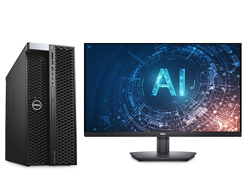 AI人工智能开发电脑  戴尔T7820工作站（2颗*至强金牌 6226R, 2.9GHz, 16核丨192GB DDR4 内存丨1TB 固态+4TB 机械硬盘丨AMD Pro W5500, 8GB显卡丨27英寸显示器）
