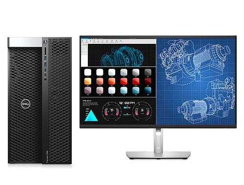 戴尔T7920 图形渲染电脑工作站（英特尔至强银牌 4216, 2.1GHz, 16核丨64GB, DDR4 内存丨512GB 固态+8TB, 机械硬盘丨Quadro P2200, 5GB独显丨27英寸 2K显示器）