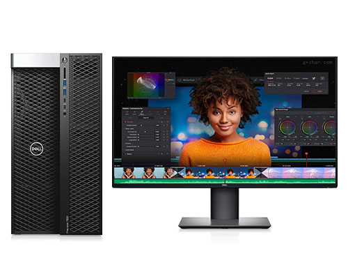 4K/8K影视后期制作电脑 非编工作站 戴尔T7920工作站（2颗*至强金牌 6226R, 16核丨192GB, DDR4 内存丨1TB 固态+12TB, 机械硬盘丨AMD W6800, 32GB显卡丨27英寸显示器）