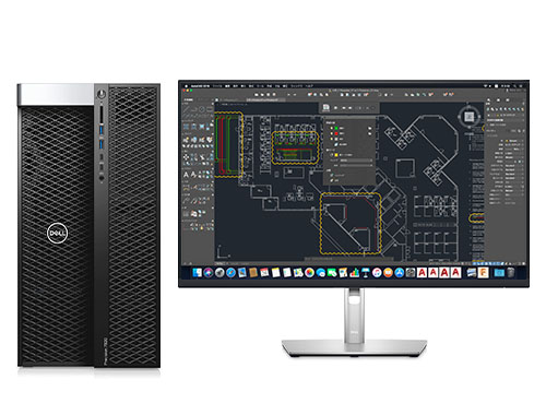 戴尔T7920工作站 CAD设计师电脑配置（至强金牌 5218R, 2.1GHz, 20核丨96GB, DDR4 内存丨1TB 固态+4TB, 机械硬盘丨Quadro RTX 4000, 8GB显卡丨27寸显示器）