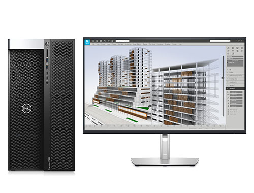 三维建筑设计师电脑 戴尔T7920工作站（至强金牌 5220R, 2.2GHz, 24核丨128GB, DDR4 内存丨1TB 固态+4TB, 机械硬盘丨NVIDIA RTX A2000, 6GB显卡丨27英寸显示器）