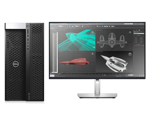三维建模渲染电脑配置  戴尔T7920工作站（至强金牌 6226R, 2.9GHz, 16核丨128GB, DDR4 内存丨1TB 固态+8TB, 机械硬盘丨AMD Pro W5700, 8GB显卡丨27英寸显示器）