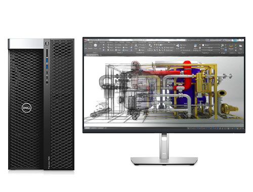 CAD/CAE/CAM工业设计电脑  戴尔T7920工作站 （至强金牌 6242R, 3.1GHz, 20核丨128GB, DDR4 内存丨1TB 固态+8TB 机械硬盘丨RTX 4000, 8GB显卡丨27寸显示器）
