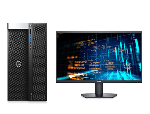 戴尔DELL T7920 台式机工作站（英特尔至强银牌 4214R, 2.4GHz, 12核丨128GB, DDR4 内存丨1TB 固态+4TB, 机械硬盘丨RTX A2000, 12G独显丨戴尔23.8英寸显示器）