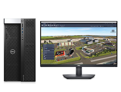 CAD工程制图电脑 戴尔T7920工作站（英特尔至强金牌 6234, 3.3GHz, 8核丨128GB, DDR4 内存丨1TB, 固态+4TB, 机械硬盘丨AMD Pro W5500, 8GB显卡丨戴尔27英寸显示器）