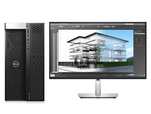 CAD绘图工程师电脑  T7920工作站（英特尔至强金牌 6246R, 3.4GHz, 16核丨128GB, DDR4 内存丨1TB, 固态+8TB, 机械硬盘丨RTX A2000, 12GB显卡丨27寸显示器）