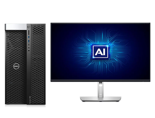 戴尔DELL T7920 AI应用开发工作站 （英特尔至强金牌6242R, 3.1GHz, 20核丨192GB DDR4 ECC 内存丨2TB 固态+8TB 机械硬盘丨RTX A6000, 48GB显卡丨27英寸显示器）