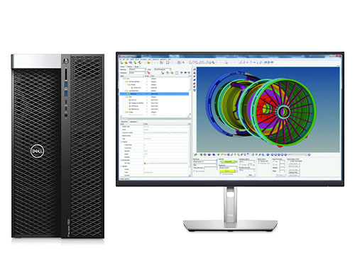 戴尔T7920 CAE仿真计算电脑工作站（英特尔至强金牌 6256, 3.6GHz, 12核丨256GB, DDR4 内存丨2TB, 固态+8TB 机械硬盘丨Quadro RTX6000, 24GB显卡丨27寸显示器）