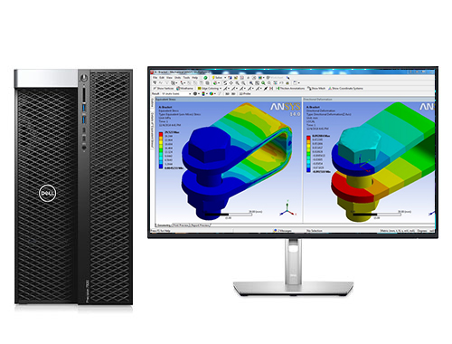 ANSYS仿真电脑工作站 戴尔T7920工作站（2颗*至强金牌 6250, 3.9GHz, 8核丨256GB, DDR4 内存丨2TB, 固态+8TB, 机械硬盘丨RTX A4500, 20GB显卡丨27英寸显示器）