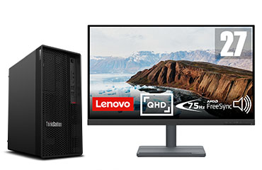 联想ThinkStation P360 工作站（英特尔酷睿 i7-12700, 12核丨32GB DDR5 内存丨512GB 固态+2TB 机械硬盘丨NVIDIA T1000 4GB显卡丨27英寸显示器）