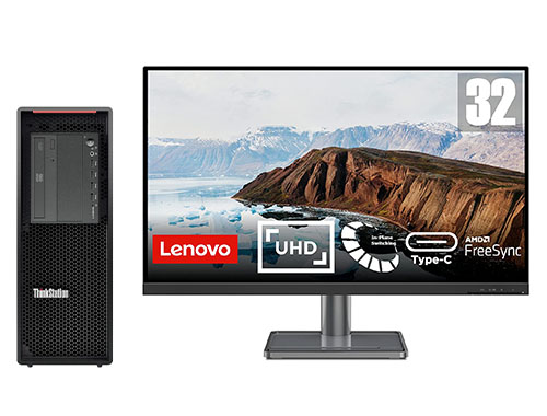 联想P520 高主频多核心工作站（英特尔至强 W-2245, 8核, 3.9GHz丨128GB DDR4 内存丨1TB 固态+4TB 机械硬盘丨NVIDIA T400 4GB显卡丨31.5英寸显示器 ）