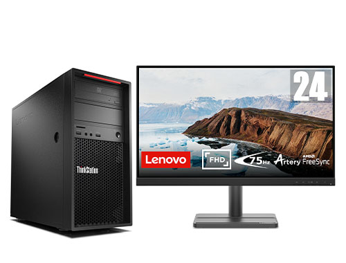 联想ThinkStation P520C 工作站（英特尔至强 W-2223, 4核丨32GB DDR4 内存丨512GB 固态+2TB 机械硬盘丨NVIDIA T600 4GB显卡丨23.8英寸显示器）