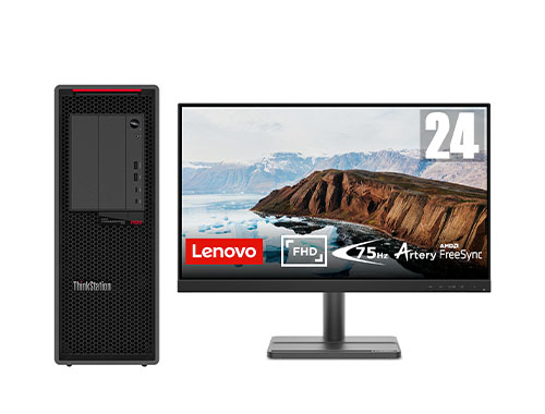 联想ThinkStation P620 工作站（AMD锐龙 3945WX, 12核丨64GB DDR4 内存丨512GB 固态+2TB 机械硬盘丨AMD W5500 8GB显卡丨23.8英寸显示器）