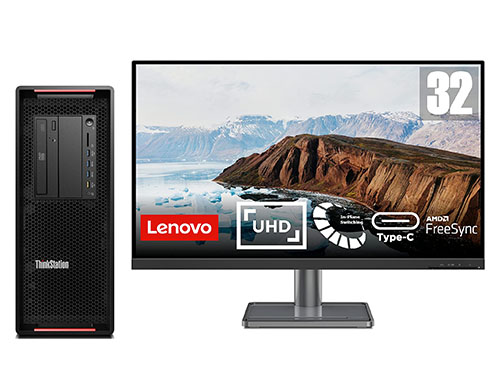 联想ThinkStation P720 工作站（英特尔至强金牌 6230, 20核丨128GB DDR4 内存丨512GB 固态+4TB 机械硬盘丨RTX A2000 12GB显卡丨32英寸显示器）