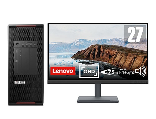 联想ThinkStation P920 塔式工作站（英特尔至强银牌 4208, 8核丨32GB DDR4 内存丨512GB 固态+2TB 机械硬盘丨NVIDIA T400 4GB显卡丨27英寸显示器）