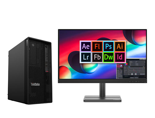 联想ThinkStation P340 图形设计工作站（英特尔酷睿i5-10600，6核丨32GB DDR4 内存丨1TB  固态硬盘丨GeForce GTX 1660 6GB显卡丨23.8英寸显示器）