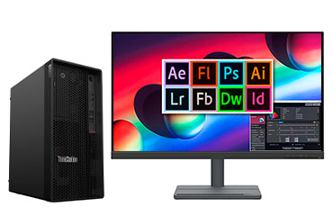 联想P340工作站 PS/LR/AI设计修图台式电脑（英特尔酷睿i9-10900，10核丨32GB DDR4 内存丨512GB 固态+2TB 机械硬盘丨RTX 3050 8GB显卡丨27英寸显示器）