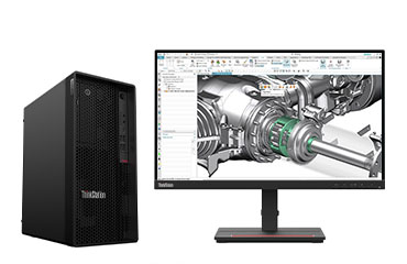 联想ThinkStation P340 机械制图电脑工作站（至强 W-1270P, 8核丨64GB DDR4 内存丨1TB 固态+2TB 机械硬盘丨NVIDIA T1000 8GB显卡丨23.8寸显示器）