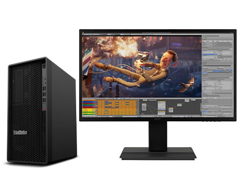 动画渲染电脑  联想P348台式工作站（英特尔酷睿 i9-11900, 8核丨64GB DDR4 内存丨1TB M.2 固态硬盘丨GeForce RTX 3060 12GB 显卡丨联想27英寸显示器）