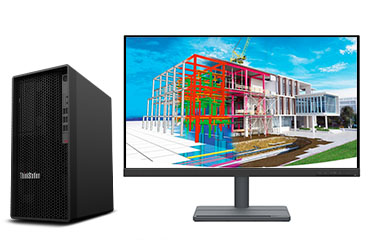 三维建筑设计电脑  联想P348台式工作站（酷睿 i9-11900, 8核丨64GB DDR4 内存丨512GB 固态+2TB 机械硬盘丨RTX A2000 6GB显卡丨27英寸显示器）