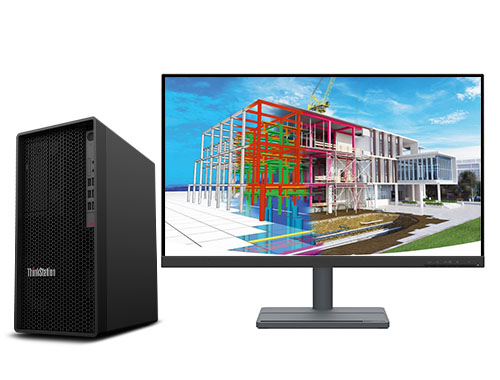 三维建筑设计电脑  联想P348台式工作站（酷睿 i9-11900, 8核丨64GB DDR4 内存丨512GB 固态+2TB 机械硬盘丨RTX A2000 6GB显卡丨27英寸显示器）