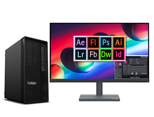 绘图设计电脑 联想P350工作站（英特尔至强 W-1370, 2.9GHz, 8核丨32GB DDR4 内存丨256GB 固态+2TB 机械硬盘丨NVIDIA T1000 4GB 显卡丨27英寸显示器）