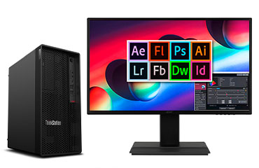 PS/LR/AI图形设计电脑  联想P360工作站（英特尔酷睿 i5-12600K, 3.7GHz, 10核丨32GB DDR5内存丨1TB M.2固态硬盘丨GTX 1660 6GB显卡丨27英寸显示器）