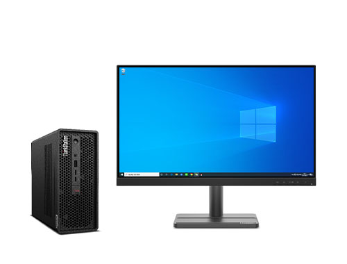 联想P360 Ultra 小机箱办公电脑工作站（英特尔酷睿 i5-12500, 3.0GHz, 6核丨8GB DDR5 内存丨256GB 固态+1TB 机械硬盘丨集成显卡丨23.8英寸显示器）