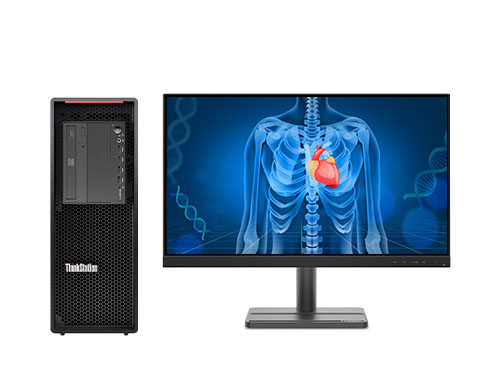 医疗成像电脑 联想P520塔式工作站（英特尔至强 W-2235, 6核, 3.8GHz丨32GB DDR4 内存丨512GB 固态+2TB 机械硬盘丨NVIDIA T400 4GB显卡丨23.8寸显示器）