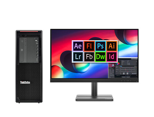 图形设计台式机  联想P520台式工作站（英特尔至强 W-2245, 8核丨32GB DDR4 内存丨512GB 固态+2TB 机械硬盘丨NVIDIA T1000 4GB显卡丨23.8英寸显示器）